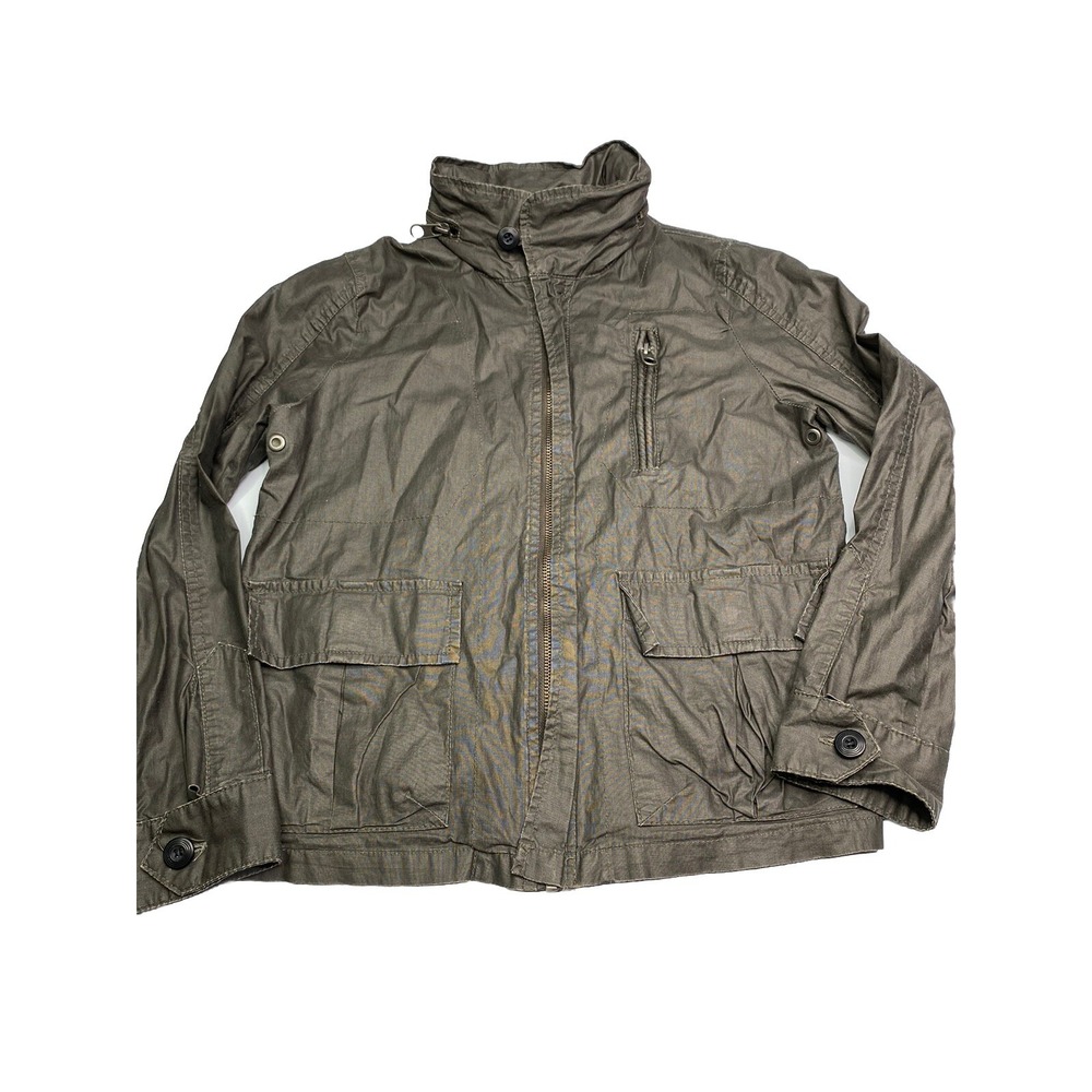 Zara Kids Lightweight Cotton Field Jacket Olive Green Hooded Utility Coat 9-10Y